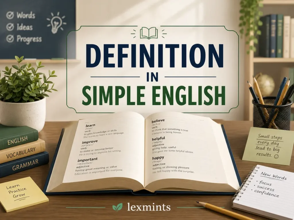 DEFINITION IN SIMPLE ENGLISH