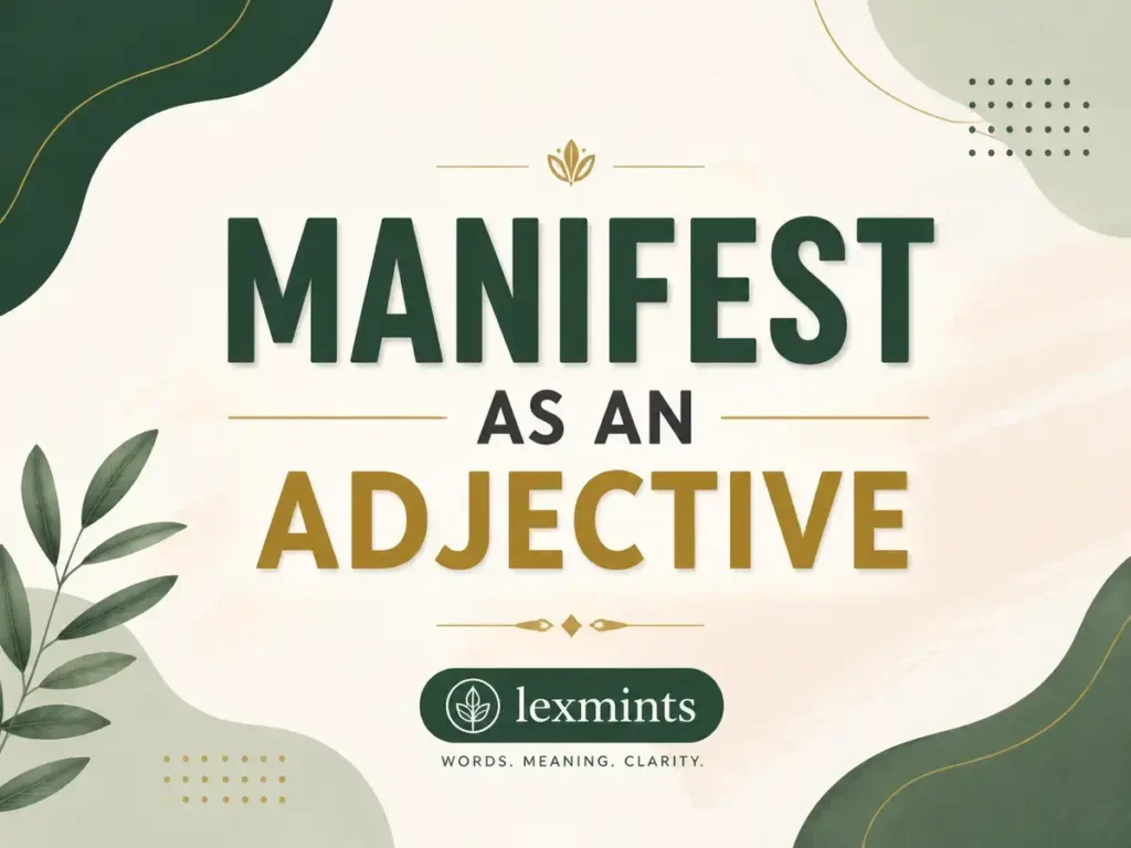 MANIFEST AS AN ADJECTIVE