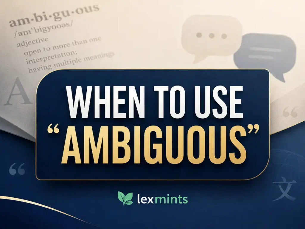 WHEN TO USE “AMBIGUOUS”