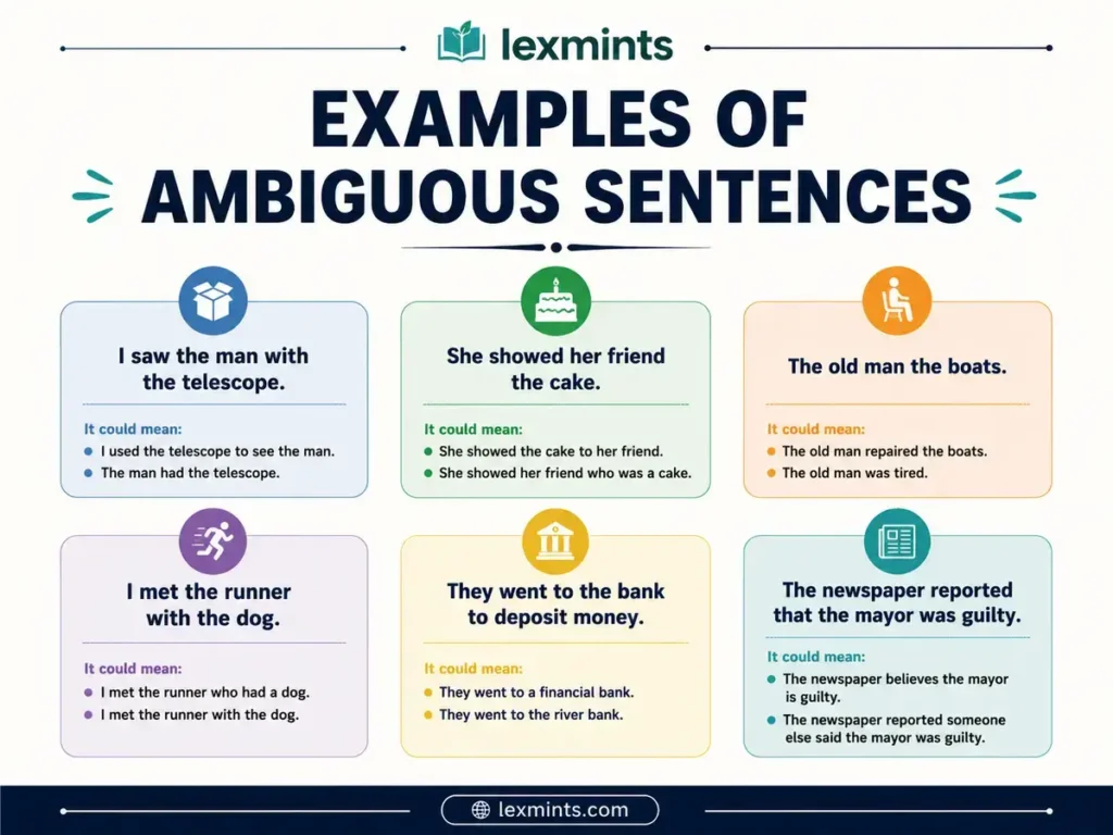 EXAMPLES OF AMBIGUOUS SENTENCES