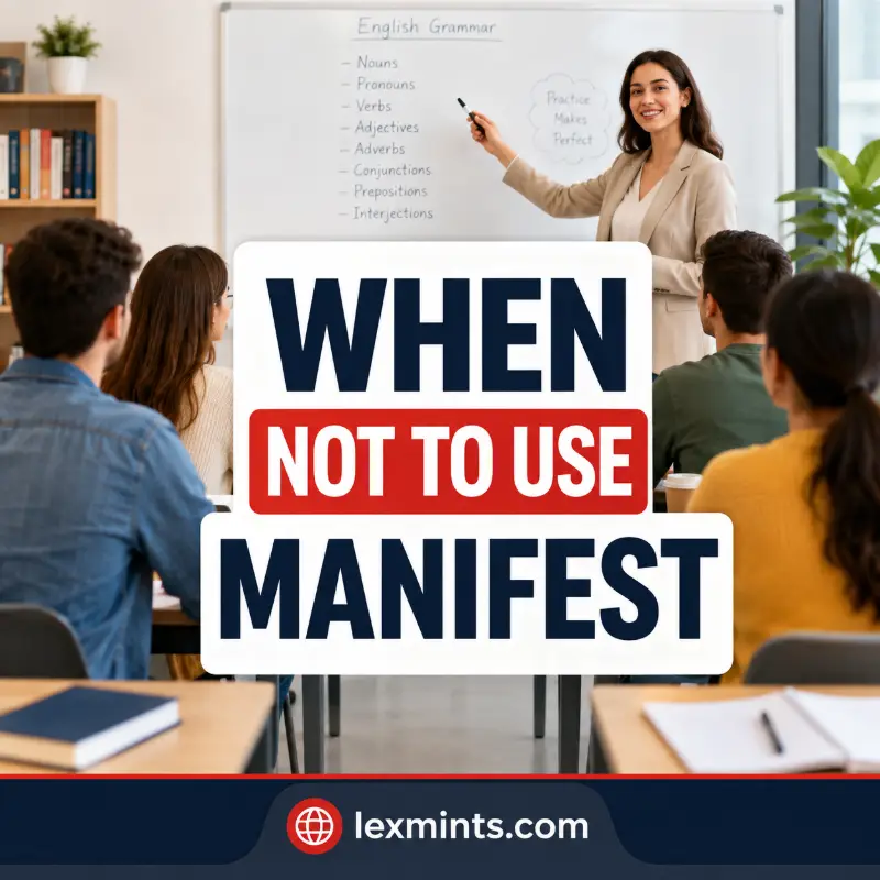 WHEN NOT TO USE MANIFEST