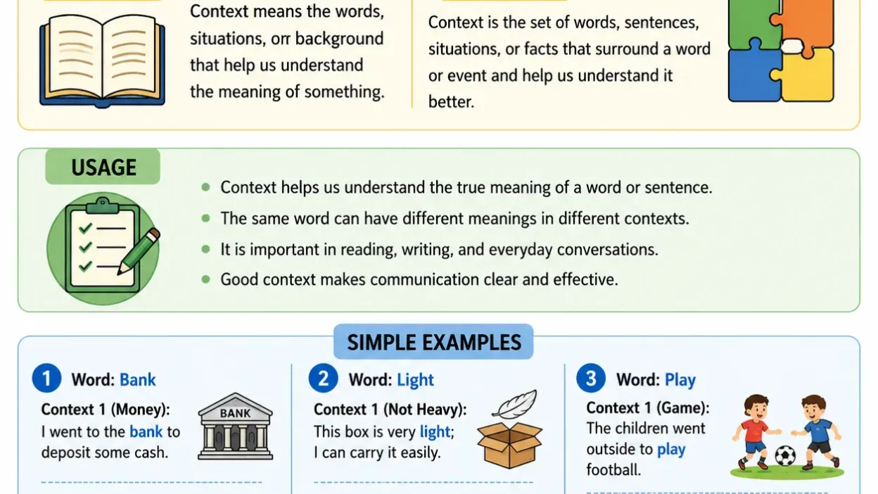 Context Meaning: Definition, Usage, and Simple Examples