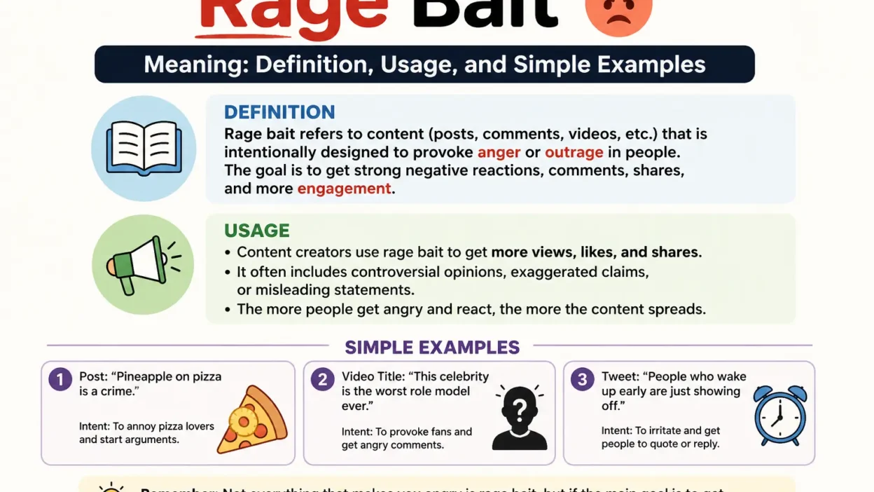 Rage Bait Meaning: Definition, Usage, and Simple Examples